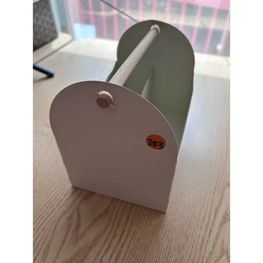 #383 New Metal Storage Caddy with Handle Cream size 7 3/4”x7”x5.5”